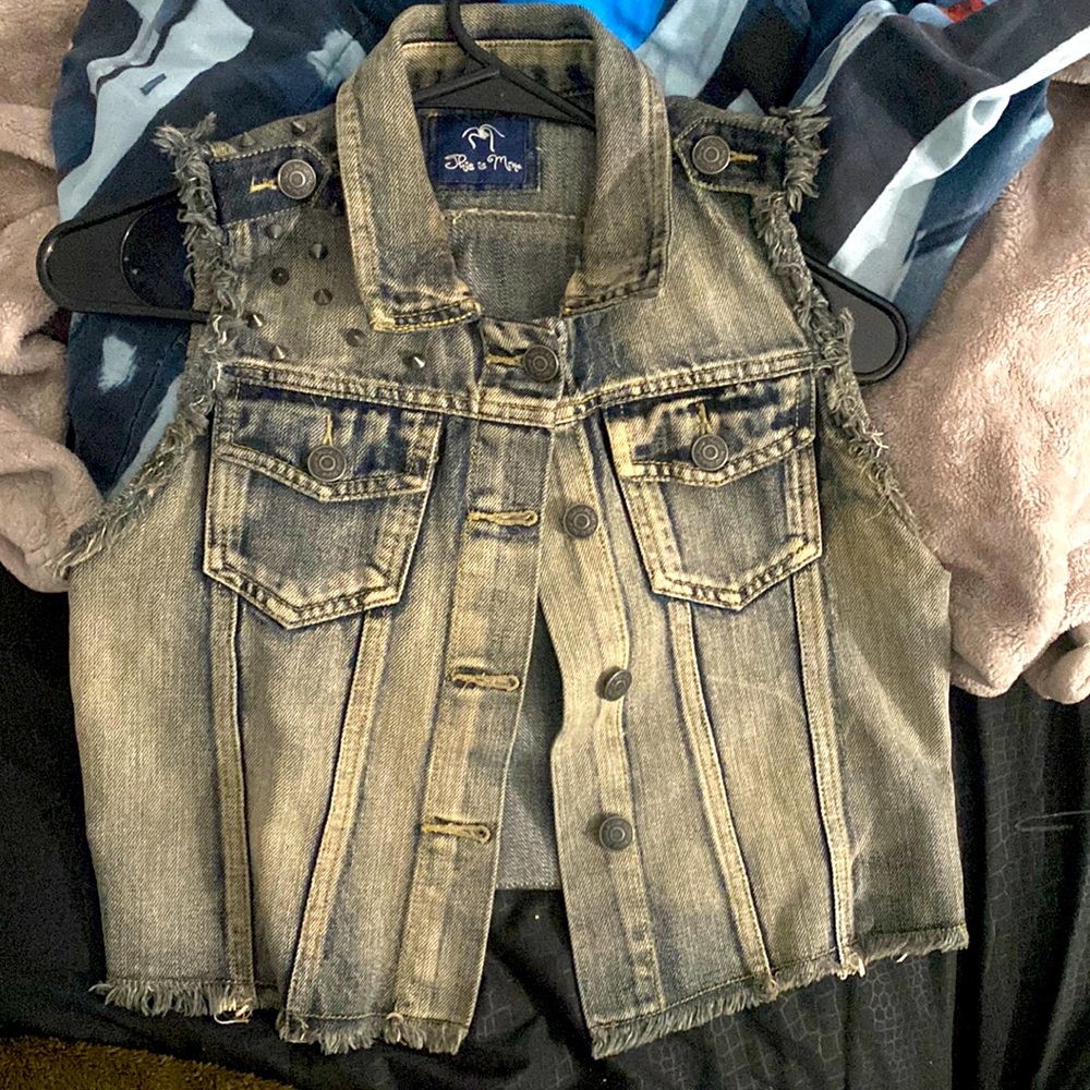 Vintage crop Jean jacket vest